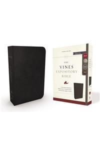 The NKJV, Vines Expository Bible, Genuine Leather, Black, Comfort Print