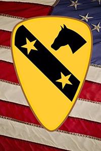 US Army 1st Cavalry Division Distinguished Unit Insignia Unit Crest Journal with Flag Background