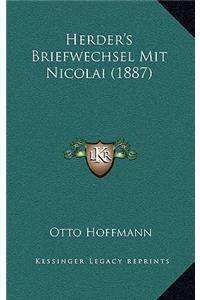 Herder's Briefwechsel Mit Nicolai (1887)