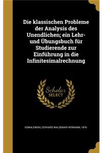 Die klassischen Probleme der Analysis des Unendlichen; ein Lehr- und Übungsbuch für Studierende zur Einführung in die Infinitesimalrechnung