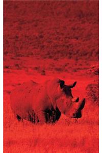 Alive! white rhino - Red dutotone - Photo Art Notebooks (5 x 8 series)