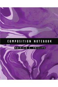 Composition Notebook: Purple Marble Notebook (8.5x11 Inches Large)