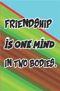 Friendship is one mind in two bodies., Notebook / Journal / Diary / Notepad, funny Gardener joke: 6x9" 120 Page Blank lined Note book