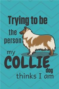 Trying to be the person my Collie Dog thinks I am