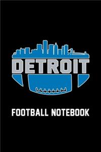 Detroit Skyline Football Notebook Perfect for Journal, Doodling, Sketching and Notes Book With Blank Numbered Pages, 126 Pages 6"x 9": Football Notebook