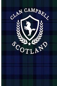 Clan Campbell Scotland: Tartan Blue Plaid Notebook 100 Pages 8.5x11 Scottish Family Heritage Scotland Gifts Scottish Highland Clan