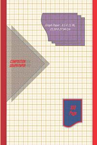 Graph Paper Notebook 8.5 x 11 IN, 21.59 x 27.94 cm [100page]: 5 mm thin and 1cm thick light gray grid lines [metric] perfect binding, non-perforated, Double-sided Composition Graph Paper, Coordinate Paper, Grid