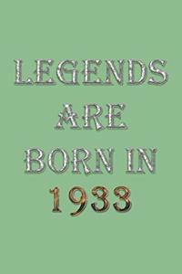 Legends Are Born In 1933 Notebook
