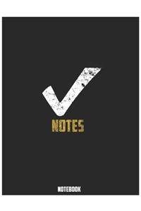 Notebook NOTES - Large (8.5 x 11 inches) - 120 Pages- Black Cover