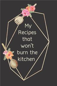 My Recipes that won't burn the kitchen