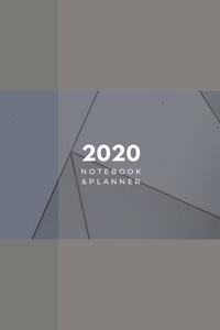2020 Lined Notebook & Planner, Soft Cover 6x9 College Ruled, Gray