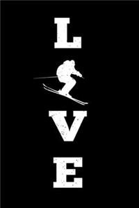 LOVE Skiing Ski Skiers Notebook