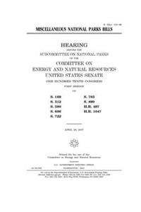 Miscellaneous national parks bills
