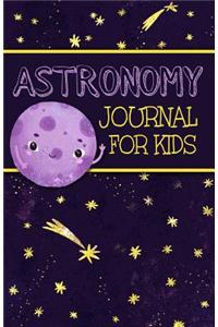 Astronomy Journal for Kids: An Easy-To-Use Guided Night Sky Observations Record Book for Children with a Purple Moon Cover
