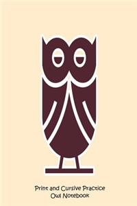 Print and Cursive Practice Owl Notebook