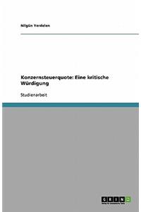 Konzernsteuerquote