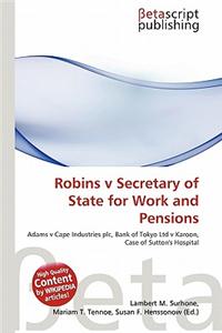 Robins V Secretary of State for Work and Pensions