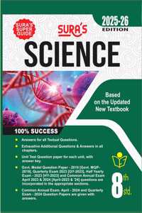 SURA`S 8th Standard Science Full Year Guide in English Medium 2025-26 Latest Updated Edition