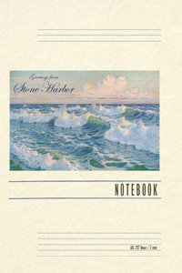 Vintage Lined Notebook Greetings from Stone Harbor, New Jersey, Seascape