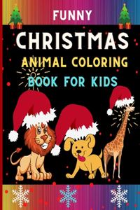 Funny Christmas animal coloring book for kids