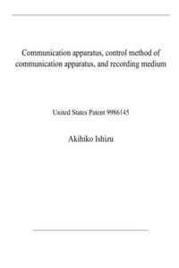 Communication apparatus, control method of communication apparatus, and recording medium
