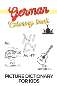 Learn German Coloring Book Picture Dictionary For Children