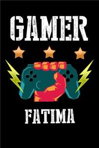 Gamer Fatima: Liniertes Notizbuch für deinen Vornamen