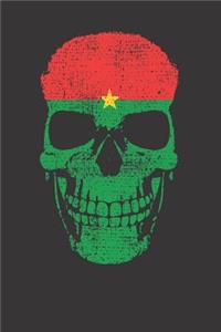 Burkina Faso Flag Skull Notebook Journal
