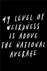 My level of weirdness is above the national average