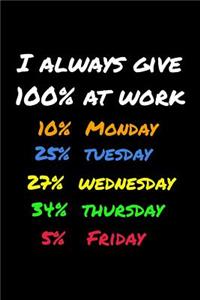 I Always Give 100% At Work