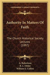 Authority in Matters of Faith