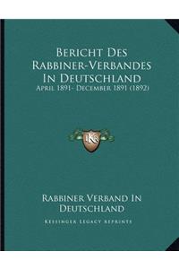 Bericht Des Rabbiner-Verbandes In Deutschland