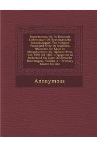 Repertorium Op de Koloniale Litteratuur