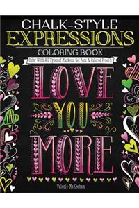 Chalk-Style Expressions Coloring Book