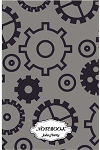 Notebook Journal Dot-grid,graph,lined,blank No Lined - Gears Pattern: Small Pocket Notebook / Journal / Diary