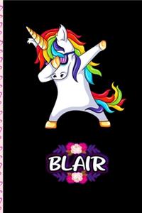 Blair - Dabbing Unicorn personalized named Notebook