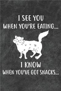 I See You When You're Eating I Know When You've Got Snacks Notebook Journal
