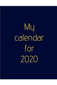 My calendar for 2020