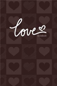 Love Notebook, Blank Write-in Journal, Dotted Lines, Wide Ruled, Medium (A5) 6 x 9 In (Brown)