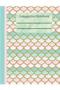 Mermaid Tail Composition Notebook - Blank Unlined