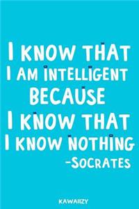 I Know That I Am Intelligent Because I Know That I Know Nothing - Socrates