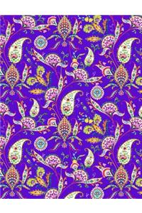 My Big Fat Bullet Journal Paisley Pattern on Purple: Jumbo Sized Graph Design Bullet Notebook Journal - 300 Plus Numbered Pages with 300 Graph Style Grid Pages, 6 Index Pages and 2 Key Pages in Large 8.5 X 11 Size