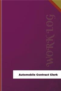 Automobile Contract Clerk Work Log