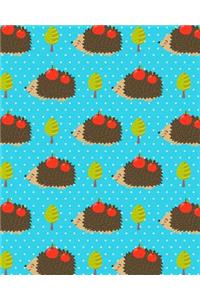 Bullet Journal Notebook Cute Hedgehogs with Apples Pattern 1