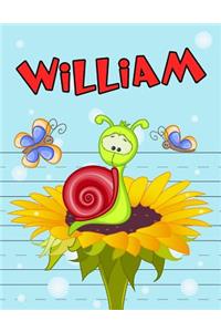 William: Personalized Book with Child's Name, Primary Writing Tablet, 65 Sheets of Practice Paper, 1
