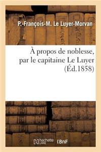 Propos de Noblesse