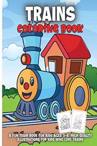 Trains Coloring Book