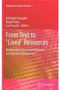 From Text to 'Lived' Resources