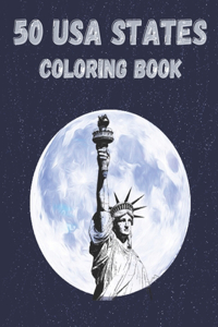 50 USA States Coloring Book