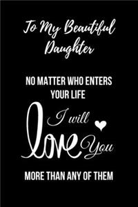 To My Beautiful Daughter Journal Notebook